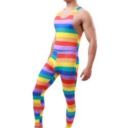 Juflam Bodysuit mit Leopardenmuster für Herren Wrestling Singlets Leotard Gym Unterwäsche (JJ90-Farbe, X-Large) von Juflam