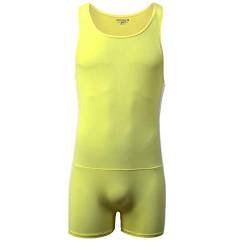 Juflam Herren Wrestling Singlet Athletic Trikot Body Gym Sportswear Unterhemd (Large, WH70-gelb) von Juflam