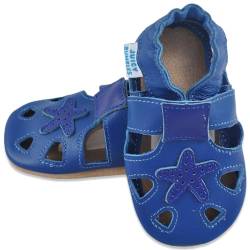 Baby Sandalen - Lauflernschuhe - Krabbelschuhe - Babyschuhe - Blaue Seestern 12-18 Monate (Größe 22/23) von Juicy Bumbles