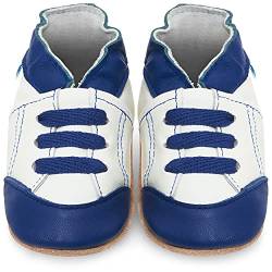 Juicy Bumbles Lauflernschuhe Jungen Krabbelschuhe Baby Schuhe 2-3 Jahre Weiße und Blaue Turnschuhe von Juicy Bumbles