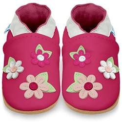 Juicy Bumbles Lauflernschuhe Mädchen Krabbelschuhe Baby Hausschuhe Babyschuhe 0-6 Monate Rosa Blüten von Juicy Bumbles