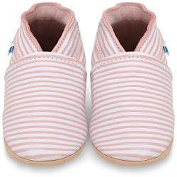 Juicy Bumbles Lauflernschuhe Mädchen Krabbelschuhe Baby Hausschuhe Babyschuhe 12-18 Monate Rosa Streifen von Juicy Bumbles