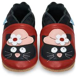 Juicy Bumbles Lauflernschuhe Mädchen Krabbelschuhe Babyschuhe/Katze mit Hut 0-6 Monate (Größe 19/20) von Juicy Bumbles