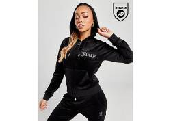 JUICY COUTURE Diamante Logo Velour Full Zip Hoodie - Damen, Black von Juicy Couture