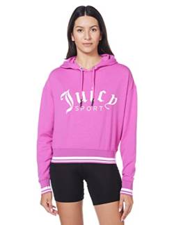 Juicy Couture Damen Cropped Logo Pullover Hoodie, Wild Fuchsia, Small von Juicy Couture