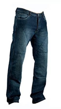 Juicy Trendz Herren Motorradrüstung Biker Motorrad Denim Hose Jeans Horn Blau, W32-L30, Blau von Juicy Trendz