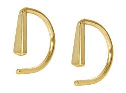 JUKSEREI Ohrstecker Drop Twist Earring Gold - Filigrane Creolen Tropfen Klein Zierlich Hochwertig Silber 925 Vergoldet - ECH421g von Jukserei