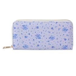 Juleeze Brieftasche 10x19 cm Weiß Blau Synthetisch Rechteck Rosen von Juleeze