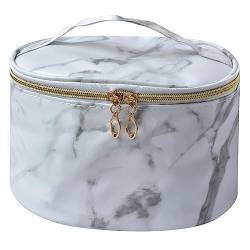 Juleeze Damenkulturtasche 21x12x15 cm Weiß Grau Synthetisch Oval Kosmetiktasche von Juleeze
