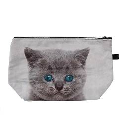 Juleeze Damenkulturtasche 22x13x18 cm Grau Synthetisch Katze von Juleeze