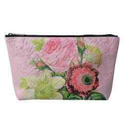 Juleeze Damenkulturtasche 26x6x16 cm Rosa Synthetisch Rechteck Blumen von Juleeze