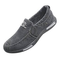 Juleya Herren Damen Loafer Canvas Sneaker Flache Schuhe Unisex Freizeitschuhe Classic Slip-on Low-Top Arbeitsschuhe Atmungsaktiv Schweißabsorbierend von Juleya