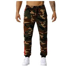 Julhold Herren Sweathose Cargo Jogging Pants Hose Fitness-Hose Stretch Slim Fit Freizeithose Camouflage Sporthose Lange Streetwear (Armeegrün, XL) von Julhold