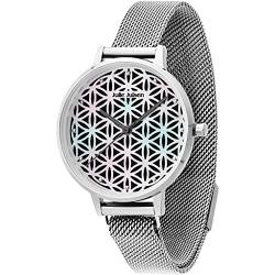 Julie Julsen Damen Quarz Armband-Uhr aus Edelstahl mit Edelstahl Band - Flower of Life - JJW1009SME von Julie Julsen