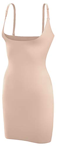 Julimex Bauchweg Unterwäsche Figurformendes Miederkleid Damen Shapewear Kleid Formkleid Formende Kleider Unterkleid (L, Beige) von Julimex