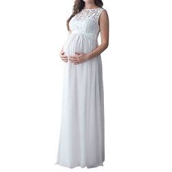 Juliyues Damen Umstandskleid Fotoshooting Langarm Maxi Spitzenkleid Elegant Schwangerschafts Kleider Maternity Abendkleid Umstandsmode von Juliyues Umstandskleid
