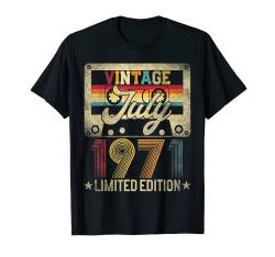 Juli 1971 Geschenk zum 51. Geburtstag, limitierte Auflage T-Shirt von July Retro Birthday Made In Classic Best Of Style