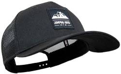 Jumping Bird Trucker Cap (Schwarz) • Mesh Cap für Herren & Damen • Retro Style Kappen • Netzcap atmungsaktiv von Jumping Bird