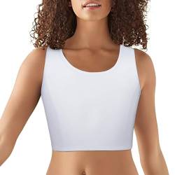 Jumwa Damen Tomboy Trans elastische Brust Binder Atmungsaktive Baumwoll Slim Fit Tank Top (W, 4XL) von Jumwa