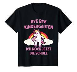 Kinder Bye Bye Kindergarten Ich rock jetzt die Schule für Mädchen T-Shirt von Junge Erstklässler Rock Einschulung Geschenk Co.