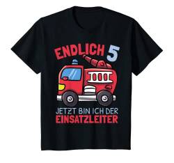 Kinder Jetzt Bin Ich Einsatzleiter Endlich 5 Jahre Jungen Feuerwehr T-Shirt von Jungen Feuerwehr Designs Zum Kindergeburtstag