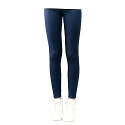 Jungerhouse Mädchen Kunstleder Leggings Warme Leggins Verdicken Slim Fit Jeggings Gefüttert Pantyhose Dicke Warme Hosen Leggins Kinder Hose Treggings Thermostrumpfhose (160cm(10-12 Years),Marineblau) von Jungerhouse