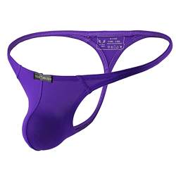 Jungerhouse String Tanga Herren Jockstrap sexy Unterwäsche Männer Slips Thong Sport G-String Weich Dessous Erotik Low-Rise Briefs T-Back Ouvert Sissy Ministring Höschen Stretchy Hipster (L,Violett) von Jungerhouse