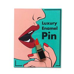 Lippenstift Ansteck-Pin | Lippenstift Anstecker | Geschenk beste Freundin | Hartemaille Pin von Jungle Empire