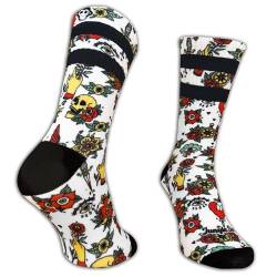 Jungle Socks Lustige Bunte Lange Sportsocken für Männer und Frauen für CrossFit, Radfahren, Straße, Wandern, Laufen, Fitnessstudio - Lange Radsocken, MTB, Radsocken, Rennrad. von Jungle Socks