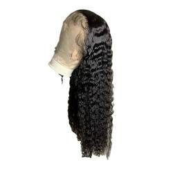 Damen Perücke Echthaar Bob mit Spitze vorne, Kopfbedeckung, afrikanische kleine Spiralrohr-Afro-Lockenperücke Perücke Blond Cosplay (D, One Size) von Junhasgood