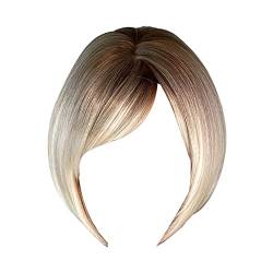 Frack Rot Synthetische Perücke 14 Farbverlauf Glatt Wellig Langes Lockiges Haar Modisch Sexy Schön Für Jeden Tag Party Cosplay Damenperücke Perücke Blond Günstig (Brown-C, One Size) von Junhasgood