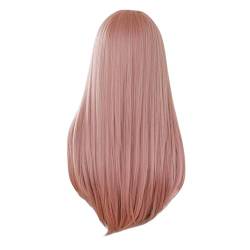 Haar Zubehör Blond langes Haar, europäischer amerikanischer Stil, natürlicher Vollkopf-Satz, braunes glattes Haar mit modischem Ganzoberhaar-Satz Blaue Perücke Männer (Pink, One Size) von Junhasgood