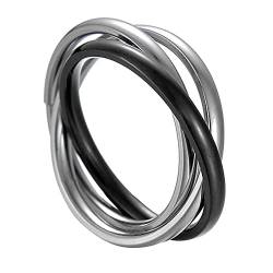 Junhasgood Damen Silber Ring Halloween Ringe Paar Ringe Ringe Ringe Kostüme für Frauen Stapeln Gold für Frauen Ringe Hochglanz Comfort Fit Ehering (Black, 5) von Junhasgood