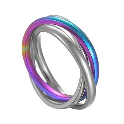 Junhasgood Damen Silber Ring Halloween Ringe Paar Ringe Ringe Ringe Kostüme für Frauen Stapeln Gold für Frauen Ringe Hochglanz Comfort Fit Ehering (Multicolor, 5) von Junhasgood