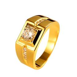 Junhasgood Finger Ringe Herren Herrlicher 24 Karat Gold Herrenring Ring Ring Vergoldet Ewiges Temperament Verlobungs-Gentleman-Trauringe Ringe Keltisch (Gold, One Size) von Junhasgood