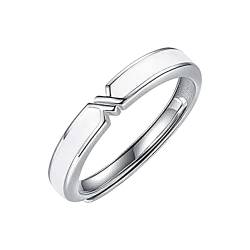 Junhasgood Hand Ringe Krawatte Paar Ring für Männer und Frauen Ring Mode Vielseitiger Gel Drop Open Ring Einstellbarer Silberring ene Männer Ringe (A, A) von Junhasgood