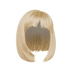 Kopfperücke mit vollem und goldenem Kurzhaar, geeignet für Damen- und Mädchenperücken Perücke Herren Blond (4-Gold, One Size) von Junhasgood