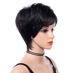 Perruques de coupe de lutin Sexy Perücke Coole Damen-Styling-Perücke Perücke Kurz Full Black Fashion Perücke Perücke Courte Bob Perruque Bresilienne (Black #3, One Size) von Junhasgood