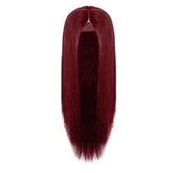 Perücke Dreadlocks Kostüm Punkt-Damen-Haar-Mode-Front-Faser-lange Perücke Gerade Perücke Grüne Perücke Echthaar (Red, One Size) von Junhasgood