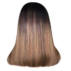 Perücke Kurz Blond Cosplay Braune Perücken Mode Natürliche Frauen Synthetische Gerade Perücken Kurzhaarperücke Lockenperücke Rot (Brown-F, One Size) von Junhasgood