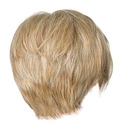 Perücken Damen Rot Damenperücke, langes Haar, innere Schnalle, Schlüsselbein, Haarabdeckung, verstellbare und schräge Luftpony-Perücke Perücke Blond Locken Echthaar (Gold #4, One Size) von Junhasgood