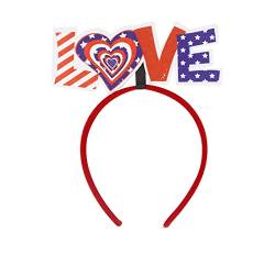 Sport Elastische Haarschmuck 4. Juli Patriotisches Stirnband Hut USA Buchstabe Haarband Kristall Rot Weiß Blau Unabhängigkeitstag Amerikanische Flagge Stern Kopfschmuck Elastische Haarschmuck (B, A) von Junhasgood