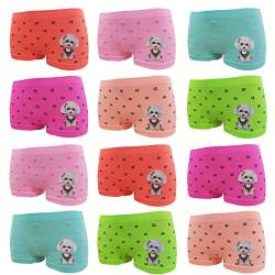 Junione 12er Pack Mädchen Pantys Unterhose Unterwäsche Slips Kids Shorts Schlüpfer (122-128, Regular, 12er Pack) von Junione