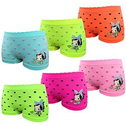 Junione 6er Pack Mädchen Pantys Unterhose Unterwäsche Slips Kids Shorts Schlüpfer Gr.110-152 (6er Pack, 110-116) von Junione