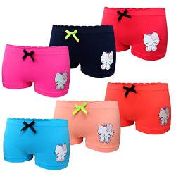 Junione 6er Pack Mädchen Pantys Unterhose Unterwäsche Slips Kids Shorts Schlüpfer Katze (6er Pack, 110-116) von Junione