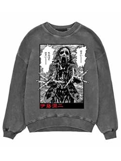 Junji Ito Pullover Herren Langarm Ghoul Sweatshirt, grau, Large von Junji Ito