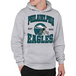Junk Food Clothing x NFL - Philadelphia Eagles - Teamhelm - Unisex Erwachsene Pullover Fleece Hoodie für Damen und Herren - Größe L von Junk Food