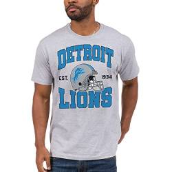 Junk Food Unisex-Erwachsene NFL Helm Fan Tee T-Shirt, Detroit Lions-Heather Grey, Medium von Junk Food