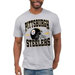 Junk Food Unisex-Erwachsene NFL Team Helm T-Shirt, Pittsburgh Steelers-Heather Grey, XX-Large von Junk Food