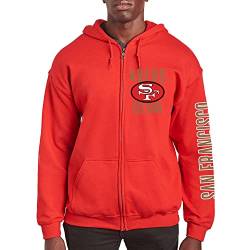 Junk Food Unisex NFL MVP Zip Hoodie Sweatshirt Kapuzenpullover, Rot/Ausflug, einfarbig (Getaway Solids), Medium von Junk Food